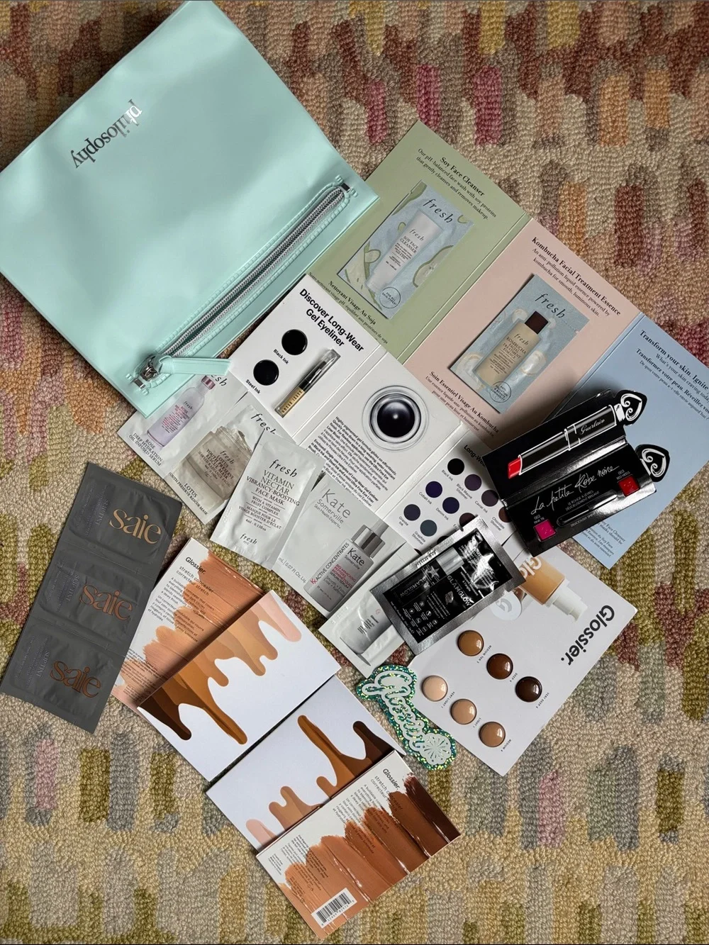 20-pc skin to eyes to lips SO MANY samples Bobbi Brown, Guerlain, Glossier +more